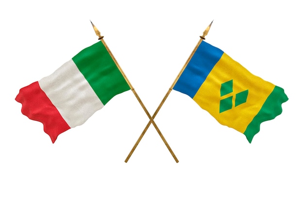 デザイナーのナショナルデーの背景 3D モデル 国旗 イタリアとセントビンセント