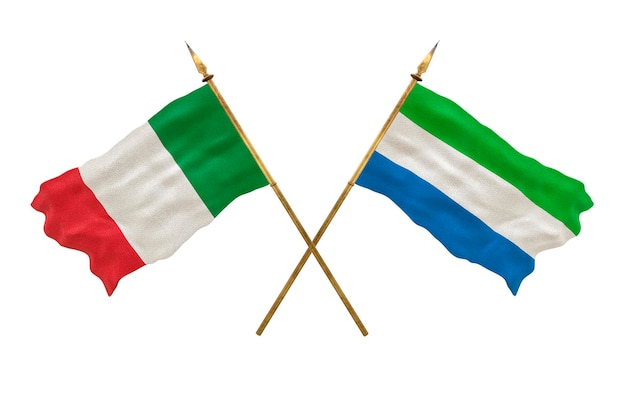 Background for designers National Day 3D model National flags Italy and Sierra Leone