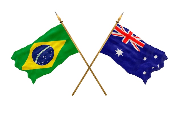 Background for designers National Day 3D model National flags of People's Republic of Brazil and Australia