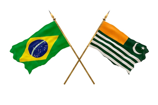 Background for designers National Day 3D model National flags of People's Republic of Brazil and Azad Kashmir