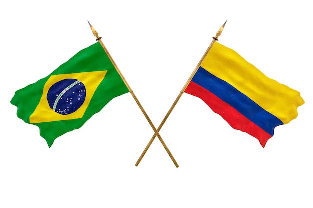 Background for designers National Day 3D model National flags of People's Republic of Brazil and Colombia