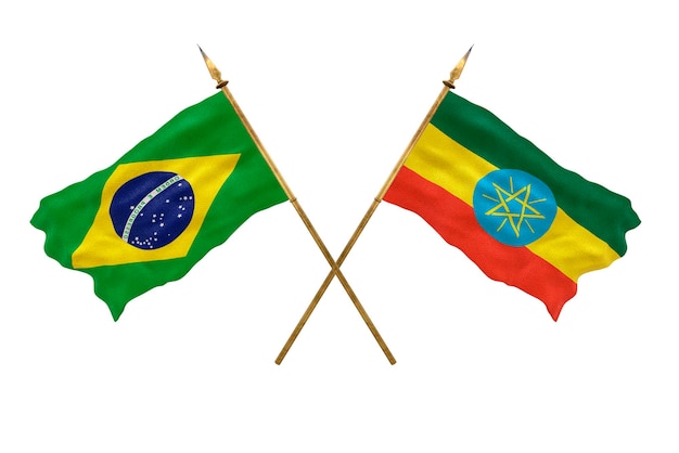 Background for designers National Day 3D model National flags of People's Republic of Brazil and Ethiopia