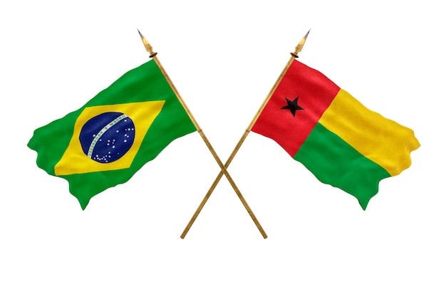 Background for designers National Day 3D model National flags of People's Republic of Brazil and GuineaBissau