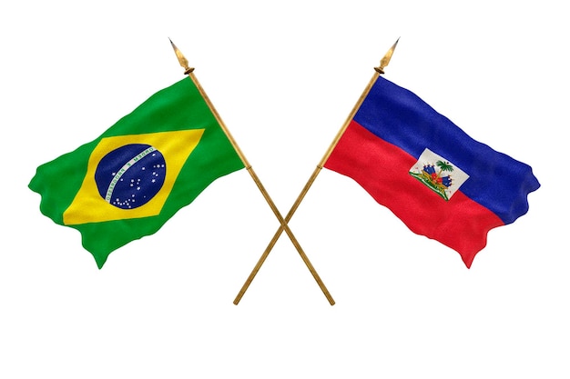 Background for designers National Day 3D model National flags of People's Republic of Brazil and Haiti