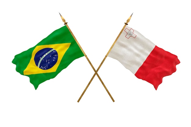 Background for designers National Day 3D model National flags of People's Republic of Brazil and Malta