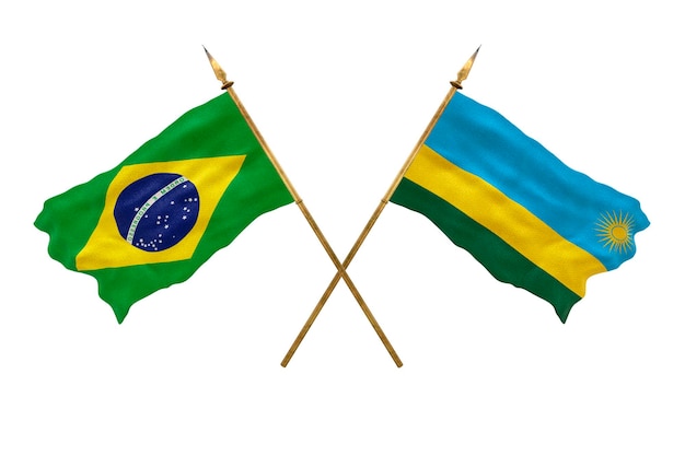 디자이너를 위한 배경 National Day 3D model National Flags of People's Republic of Brazil and Rwanda