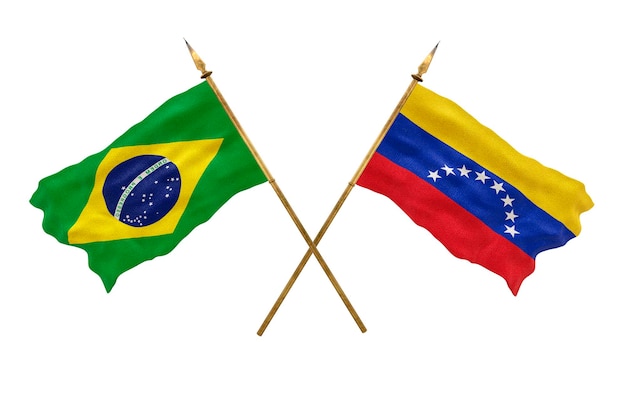 Background for designers National Day 3D model National flags of People's Republic of Brazil and Venezuela