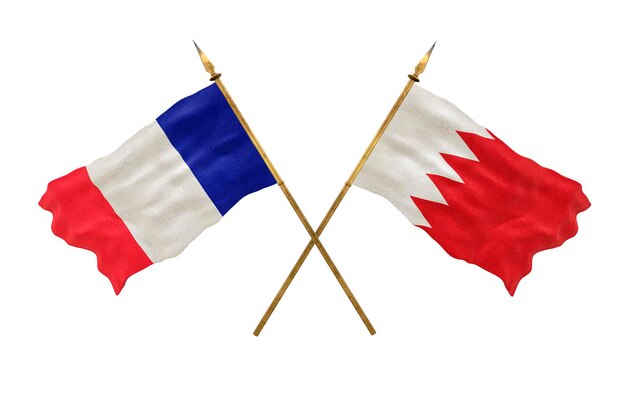 Background for designers National Day 3D model National flags of People's Republic of France and Bahrain