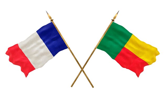 Background for designers National Day 3D model National flags of People's Republic of France and Benin