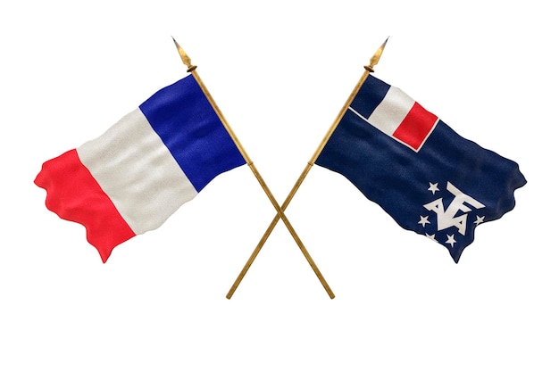 디자이너를 위한 배경 국경일 3D 모델 프랑스 인민 공화국과 프랑스 남부 및 남극 대륙의 국기