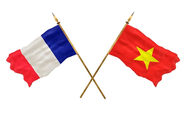 Background for designers National Day 3D model National flags of People's Republic of France and Vietnam