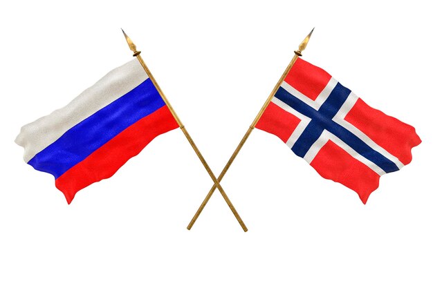 デザイナーのナショナルデーの背景 3D モデル ロシアとブーベ島の国旗