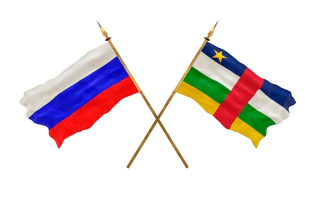 デザイナーのナショナルデーの背景 3D モデル ロシアと中央アフリカ共和国の国旗
