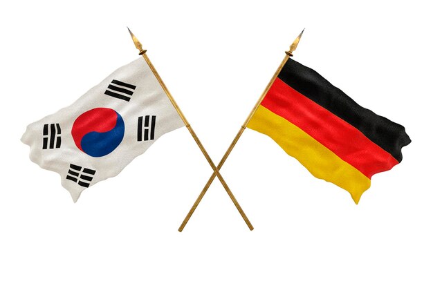 デザイナーのための背景ナショナルデー3Dモデル国旗韓国とドイツ