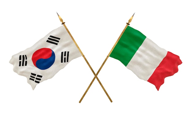デザイナーのための背景ナショナルデー3Dモデル国旗韓国とイタリア