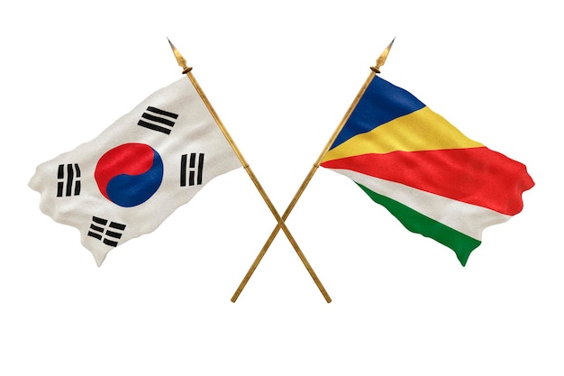 background for designers national day 3d model national flags south korea and seychelles