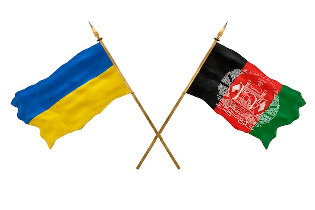 Background for designers National Day National flags of Ukraine and Afghanistan