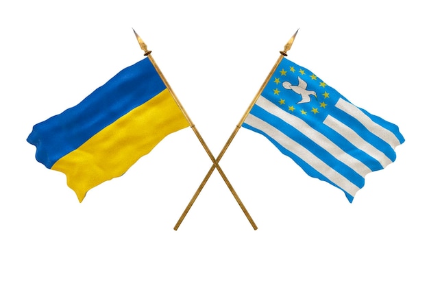 Background for designers National Day National flags of Ukraine and Ambazonia