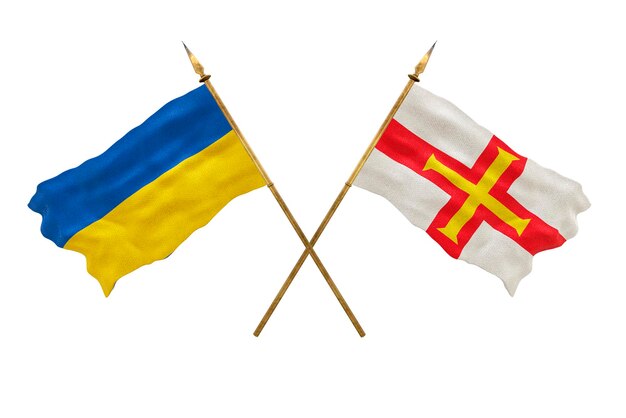 Background for designers National Day National flags of Ukraine and Bailiwick of Guernsey