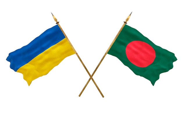 Background for designers National Day National flags of Ukraine and Bangladesh