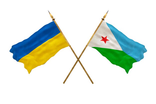 Background for designers National Day National flags of Ukraine and Djibouti