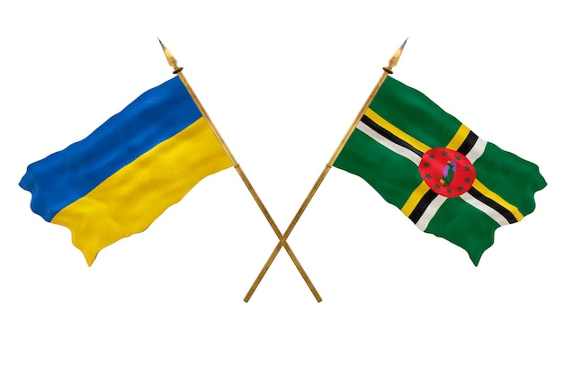 Background for designers National Day National flags of Ukraine and Dominica