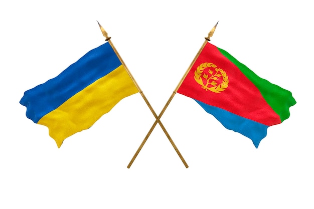 Background for designers National Day National flags of Ukraine and Eritrea