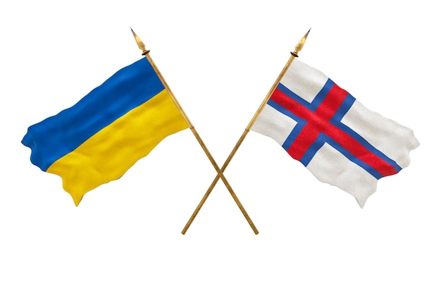 Background for designers National Day National flags of Ukraine and Faroe islands