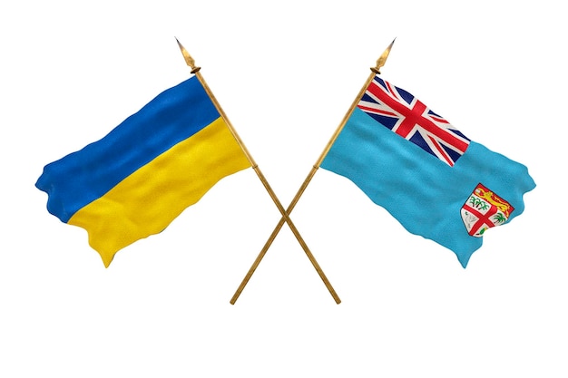 Background for designers National Day National flags of Ukraine and Fiji