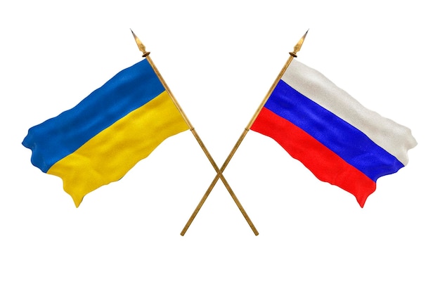 Background for designers National Day National flags of Ukraine and Russia