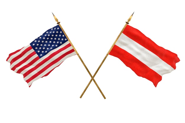 Background for designers National Day National flags of United States of America USA and Austria