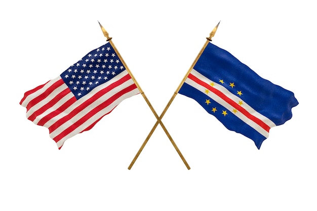 Background for designers National Day National flags of United States of America USA and Cape Verde