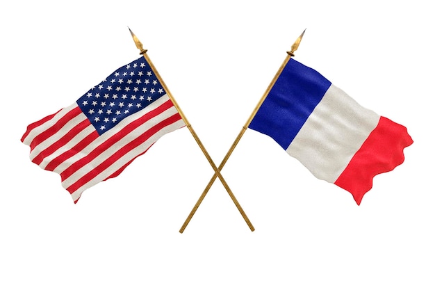 Photo background for designers national day national flags of united states of america usa and france