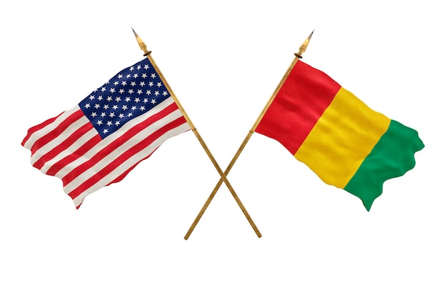 デザイナーのナショナルデーの背景アメリカ合衆国アメリカ合衆国とギニアの国旗