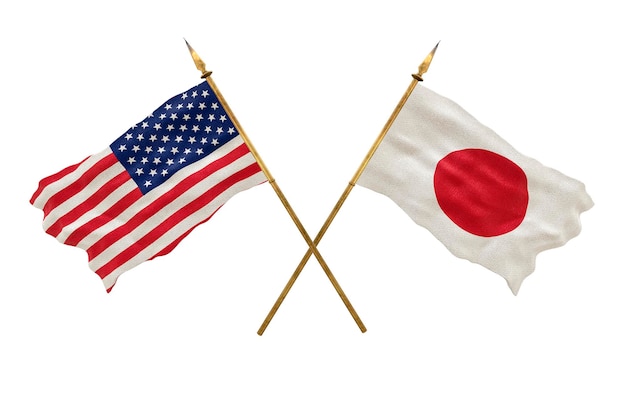 Background for designers National Day National flags of United States of America USA and Japan