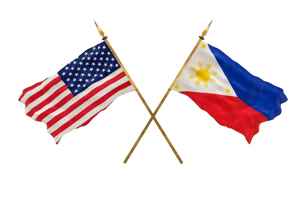 Background for designers National Day National flags of United States of America USA and Philippines