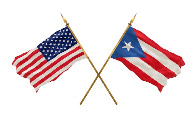 Background for designers National Day National flags of United States of America USA and PuertoRico