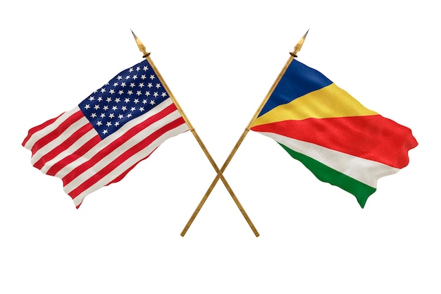 デザイナーのナショナルデーの背景アメリカ合衆国アメリカ合衆国とセーシェルの国旗