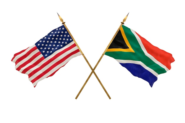 Background for designers National Day National flags of United States of America USA and South Africa