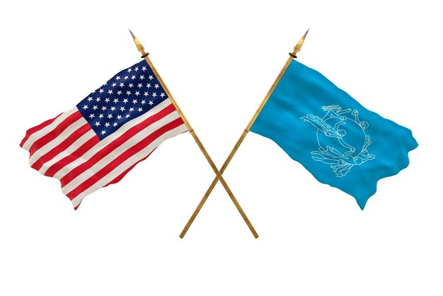 デザイナーのナショナルデーの背景 アメリカ合衆国の国旗と UPU