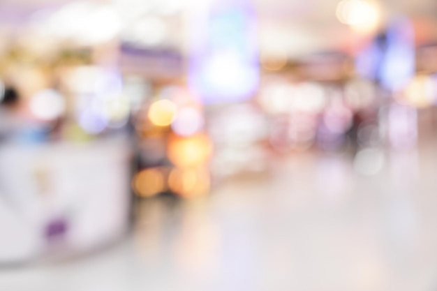 Background of duty free shop in airport out of focus