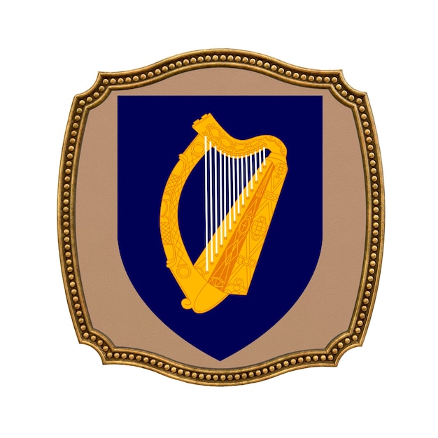 Background for editors and designers National holiday 3D illustration Icon coat of arms of Ireland