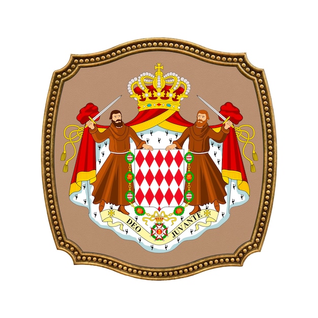 Photo background for editors and designers national holiday 3d illustration icon coat of arms of monaco