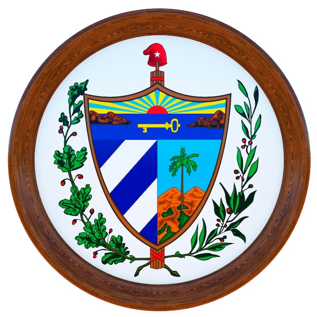 Background for editors and designers National holiday 3D illustration National coat of arms Cuba