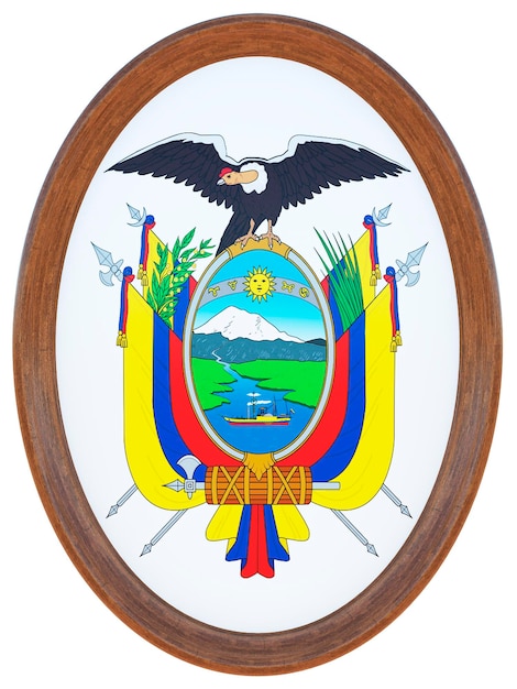 Photo background for editors and designers national holiday 3d illustration national coat of arms ecuador