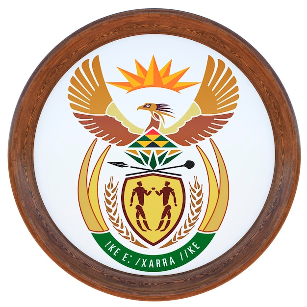 Photo background for editors and designers national holiday 3d illustration national coat of arms south africa