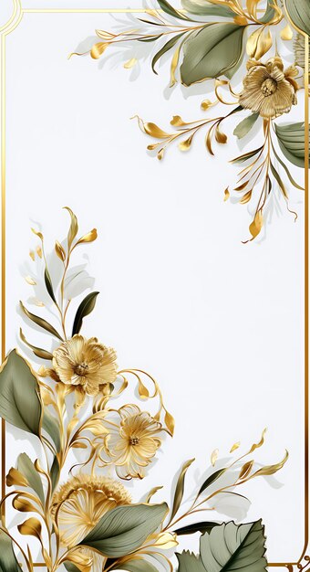 Background of Elegant Gold Foil Border Wedding Invitation Card Rectangle S Design Concept Art