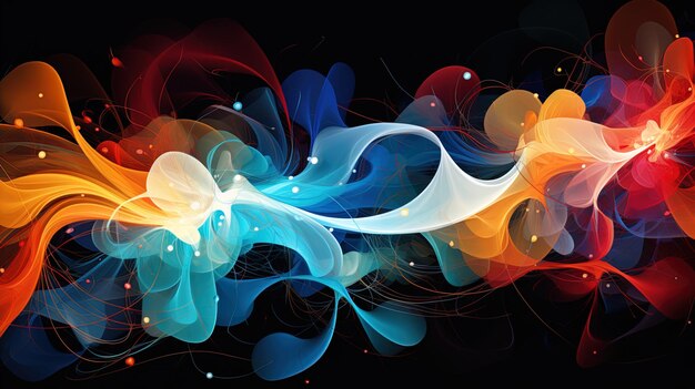 Background Embodies Quantum Chaos with an Array of Abstract Shapes and Colors Crafting Visual