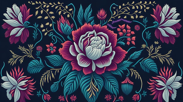 Photo background of embroidery floral