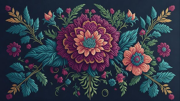 Photo background of embroidery floral